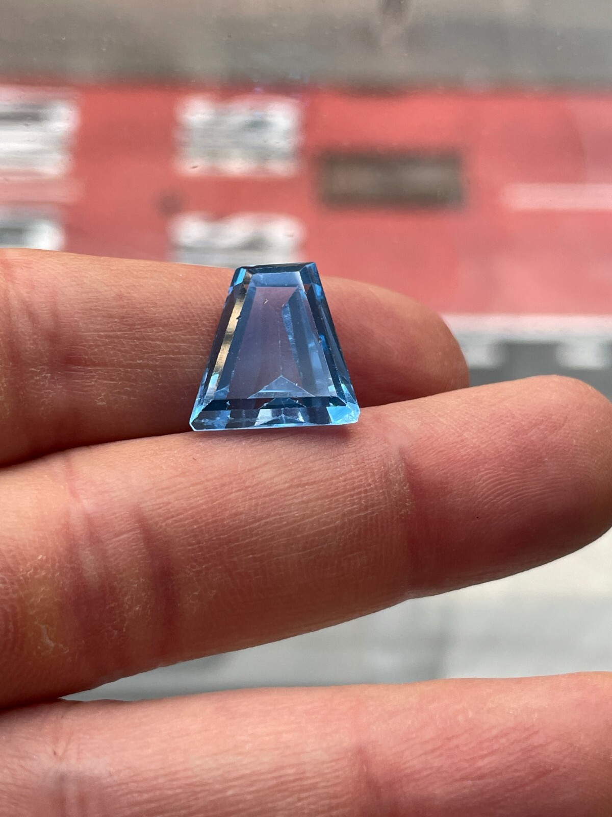 15 Ct Trapezoid Lab-Created Blue Aquamarine Loose Gemstone For Jewelry 16 x 14mm