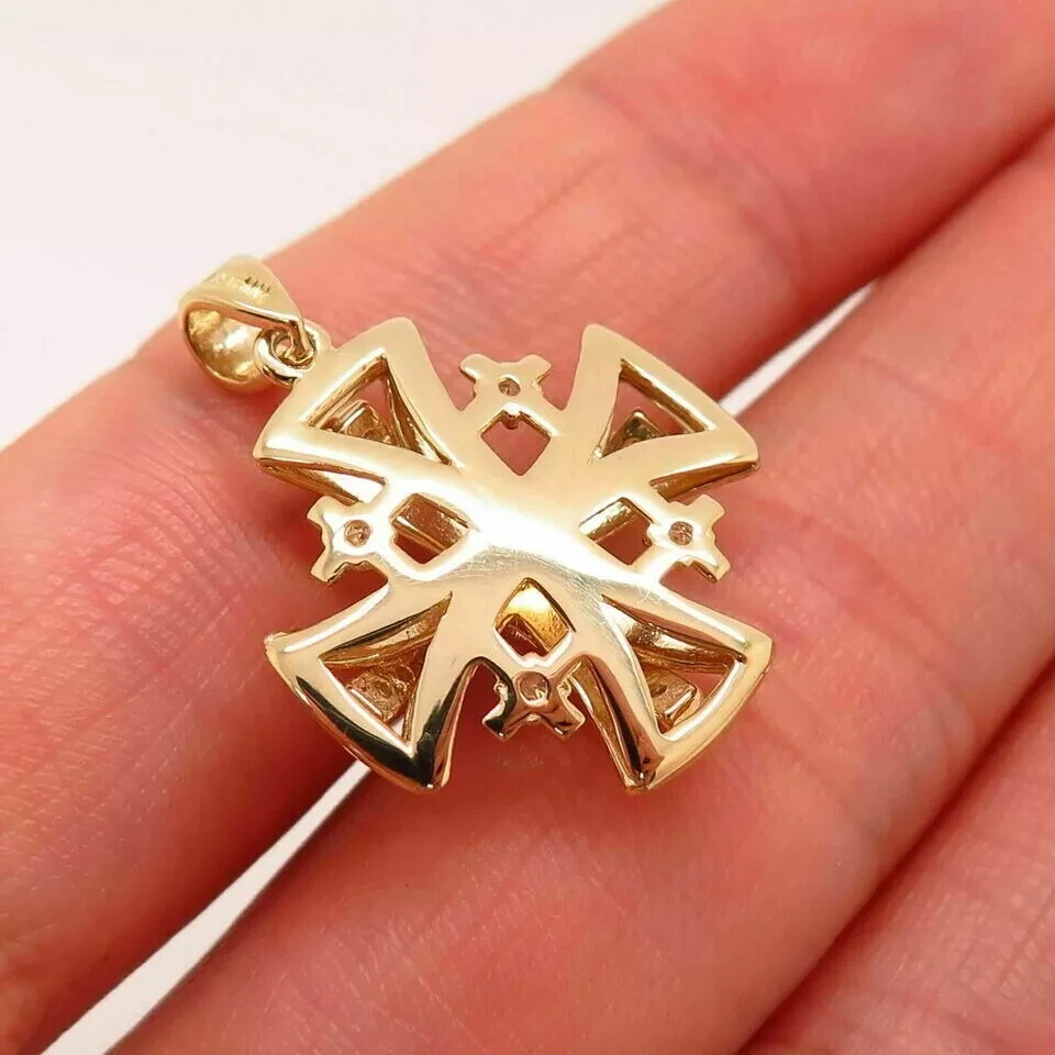 2Ct Round Cut D/VVS1 Diamond Cross Pendant Necklace 14K Yellow Gold Finish