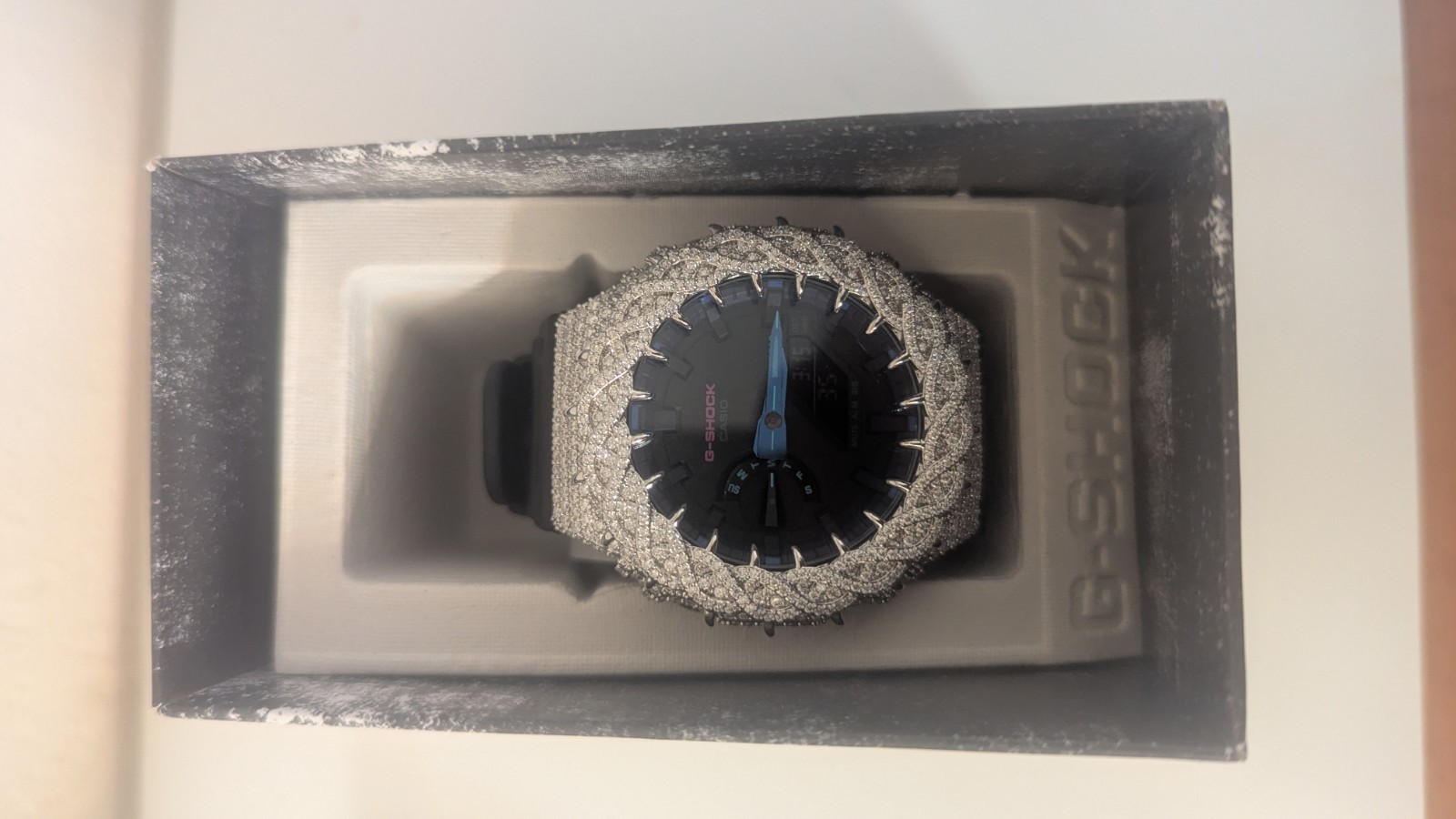 G-SHOCK CUSTOM MOISSANITE WATCH BLACK THORN GA2100