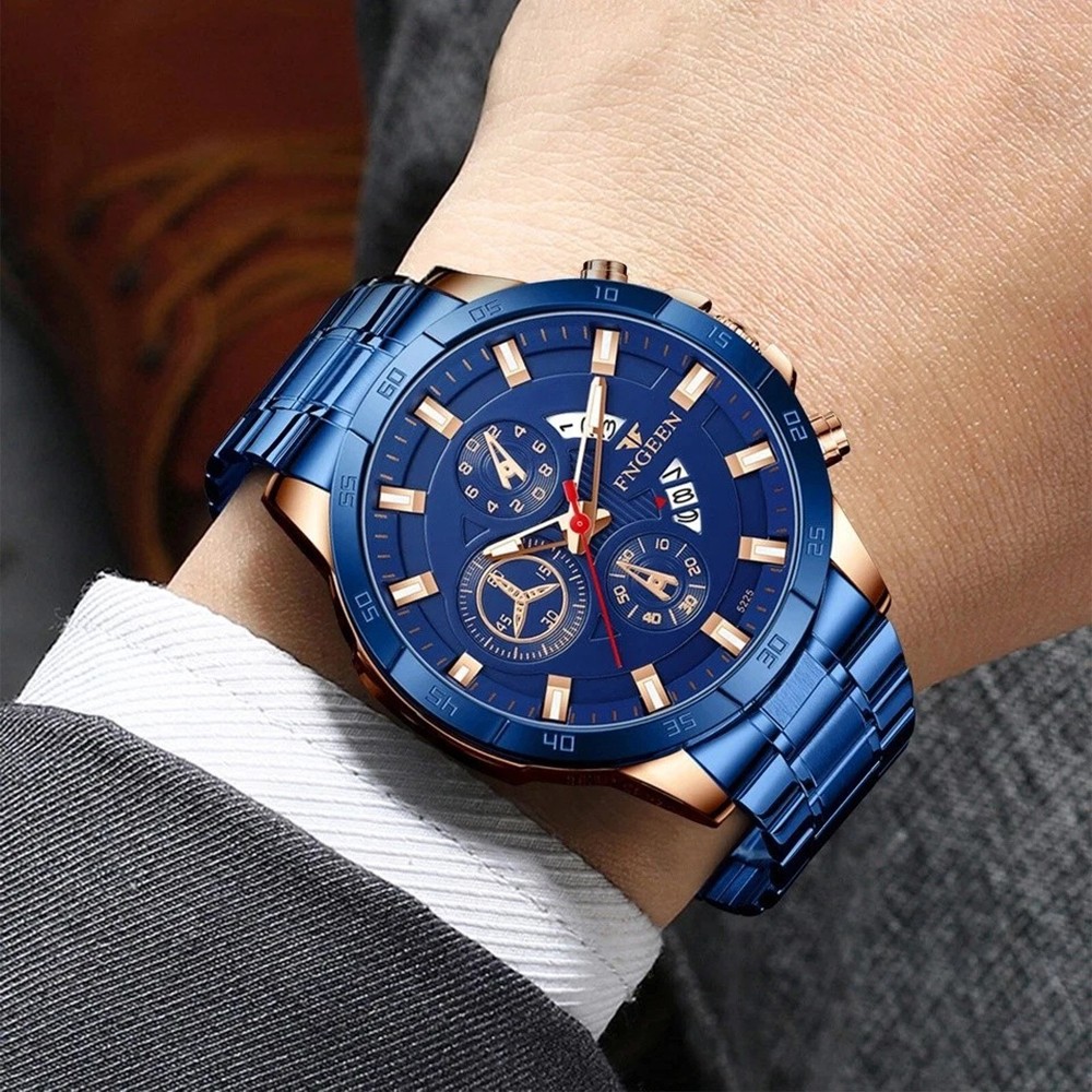 Waterproof Men Watch Stainless Steel Quartz Classic Business Luminous Wristwatch