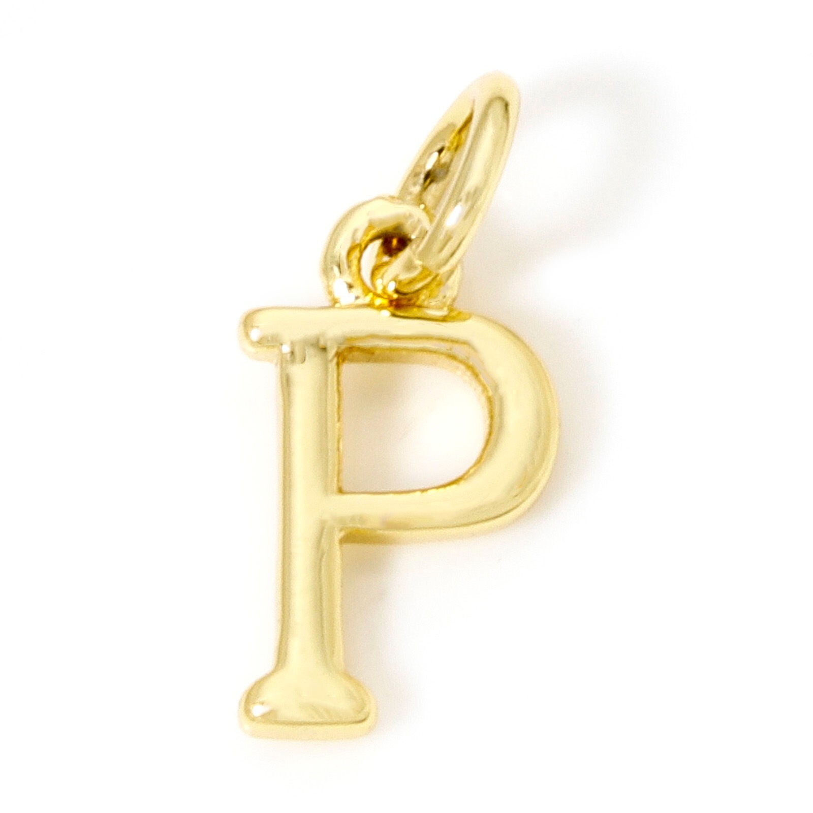 Initial Letter “P” Charm Pendant Alphabet 18k Gold Plated P002