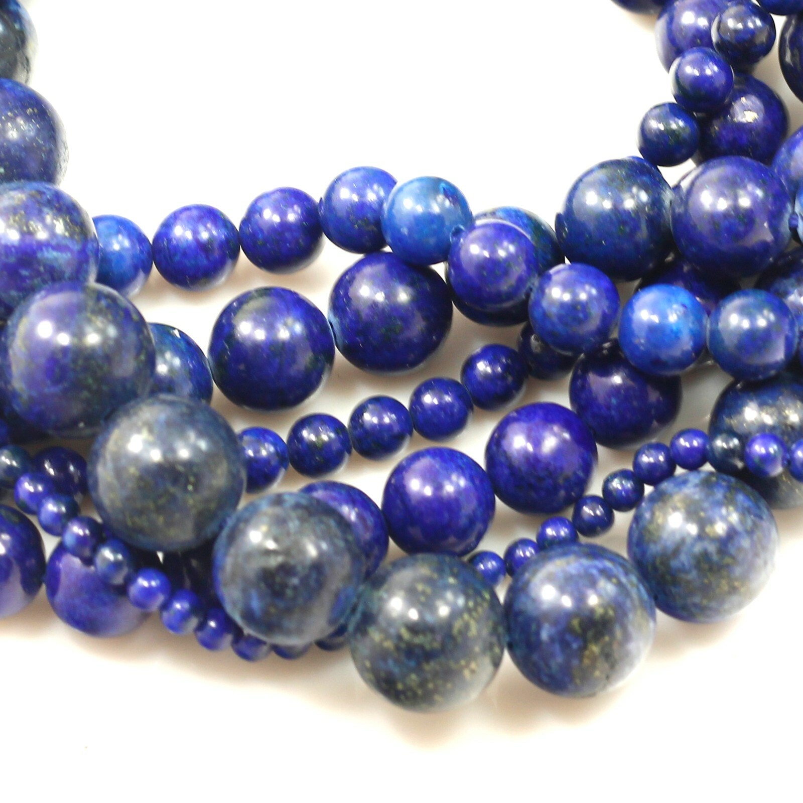 Gemstone Blue Lapis Lazuli Round Loose Beads 15″ strand 3 4 6mm 8mm 10mm 12 14
