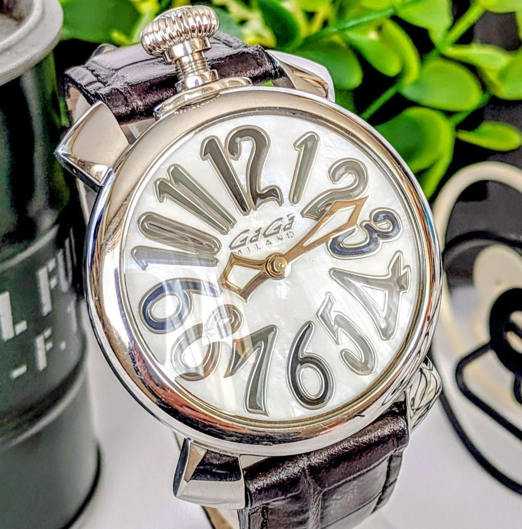 Gaga Milano Manuale 40 Men’s Watch Black Quartz Japan Nearly New 075624