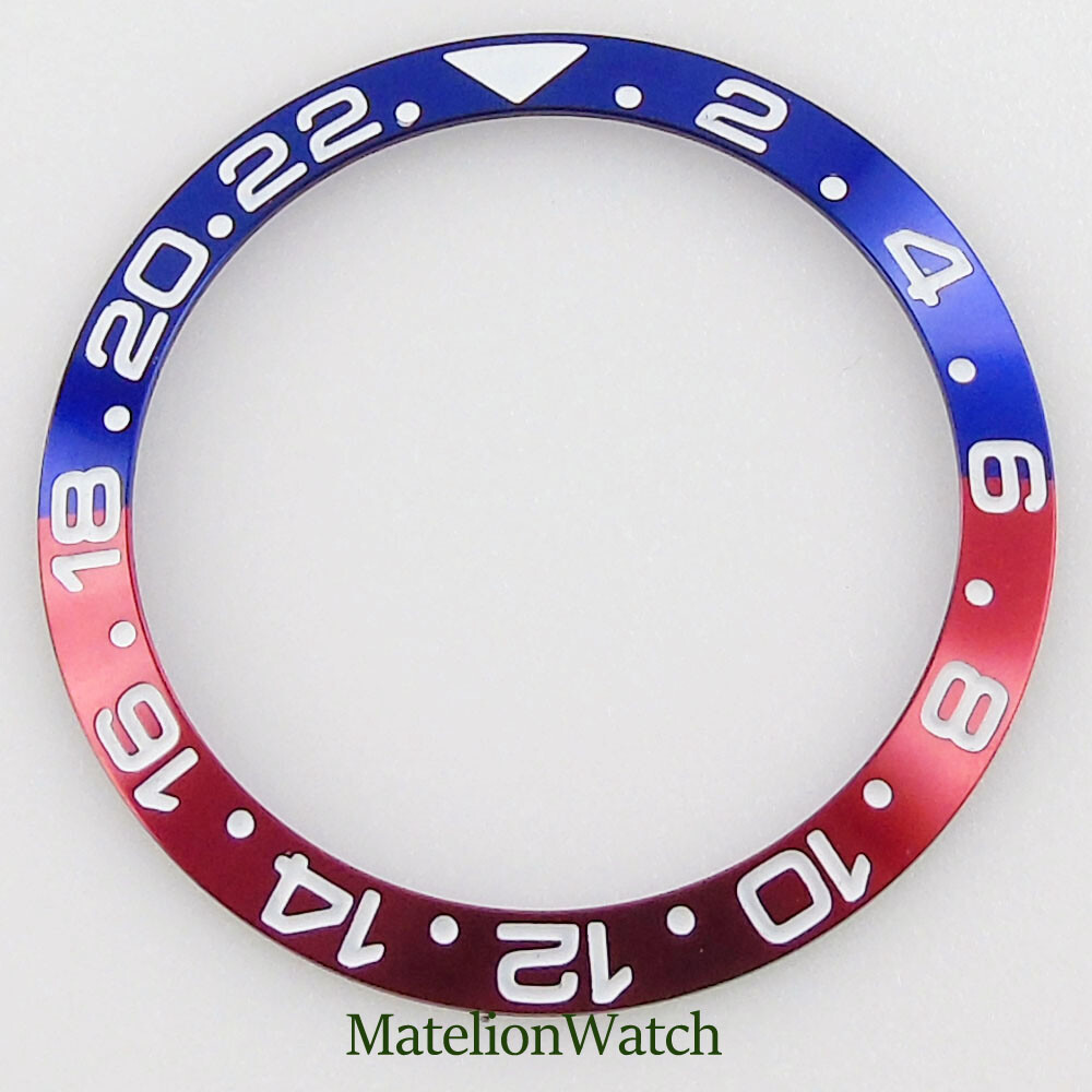 38mm Aluminum Alloy Bezel Insert Sloped Watch Ring Fit 40mm SUB GMT Men’s Watch