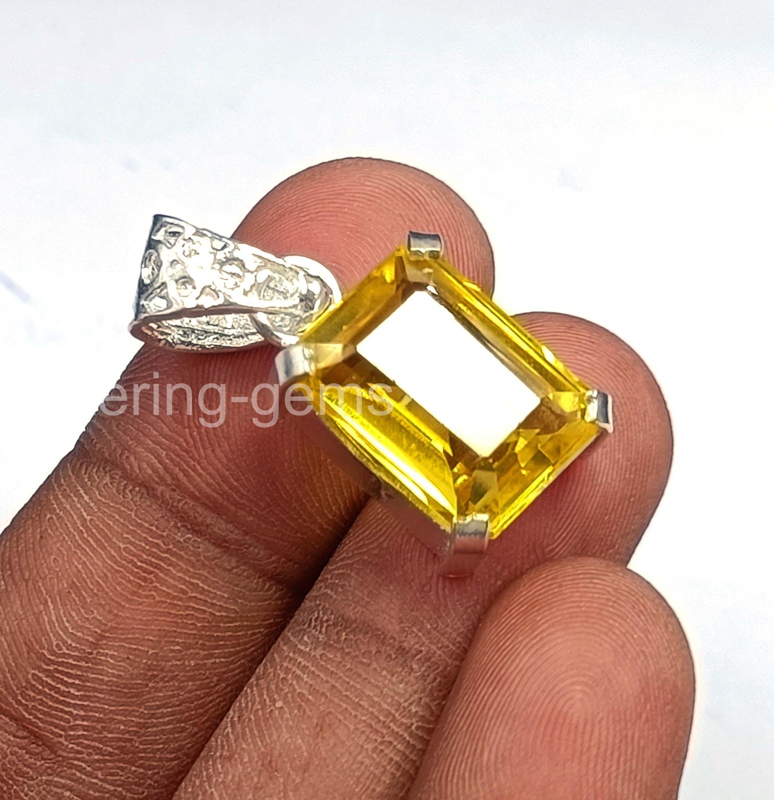 IGL Certified 25.0 Ct Natural Sapphire 925 Silver Pendant Loose Gemstone 5JOU