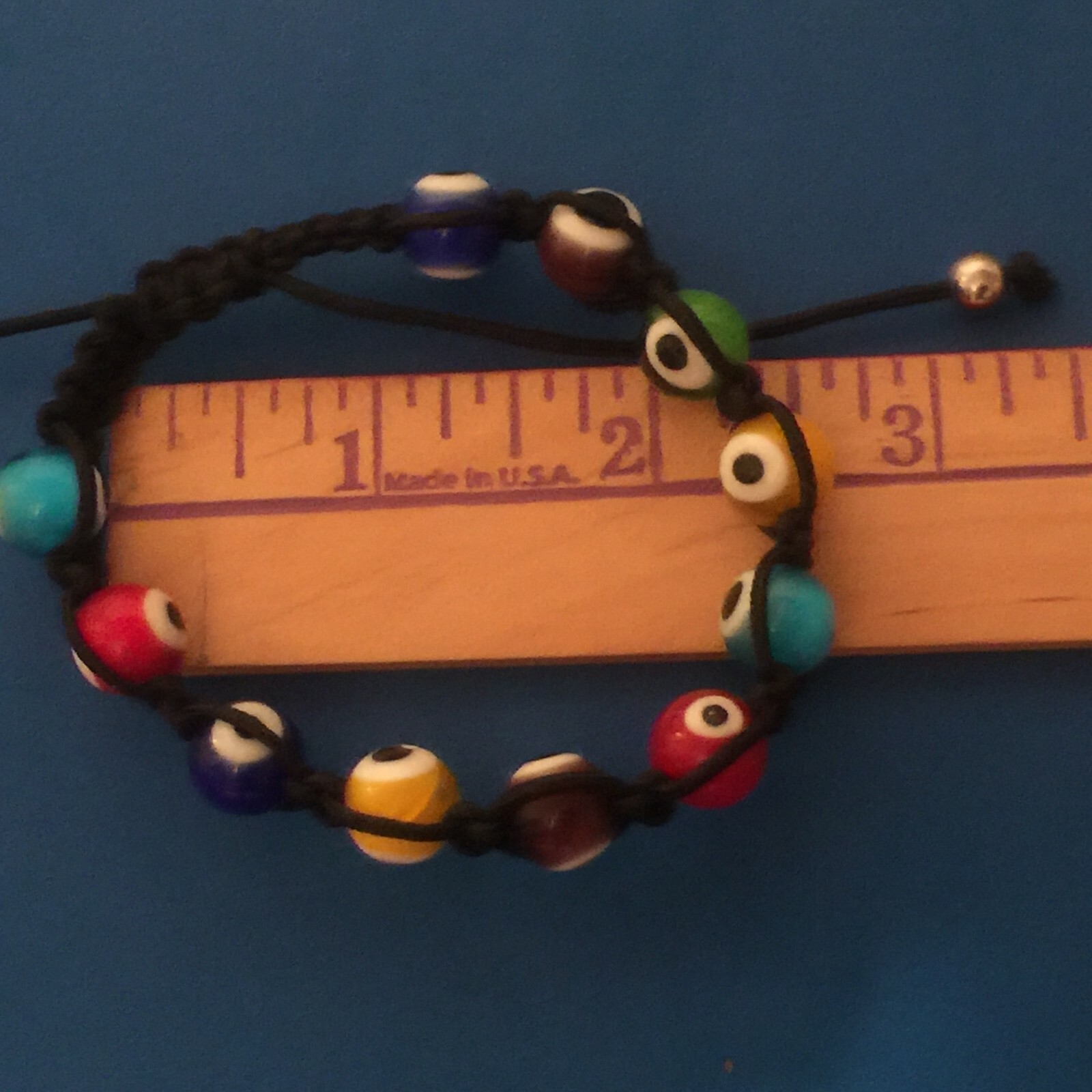 GOOD LUCK EVIL EYE RAINBOW BEADED CHARM BRACELET Women’s Men’s NEW 6″ 7″ 8″ 9″