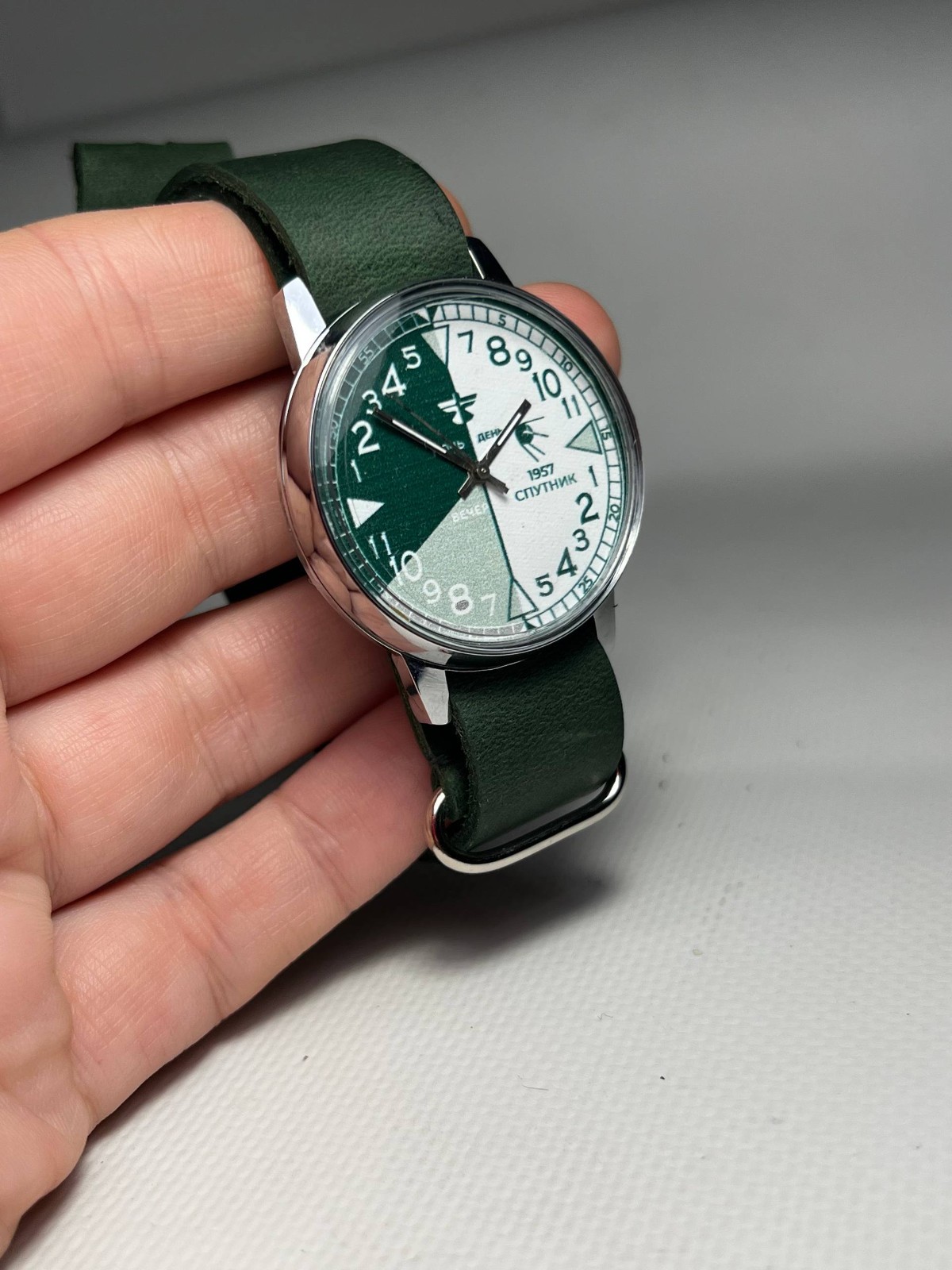 Soviet wrist watch RAKETA 1957 Day-Night from the former USSR Space Era Style