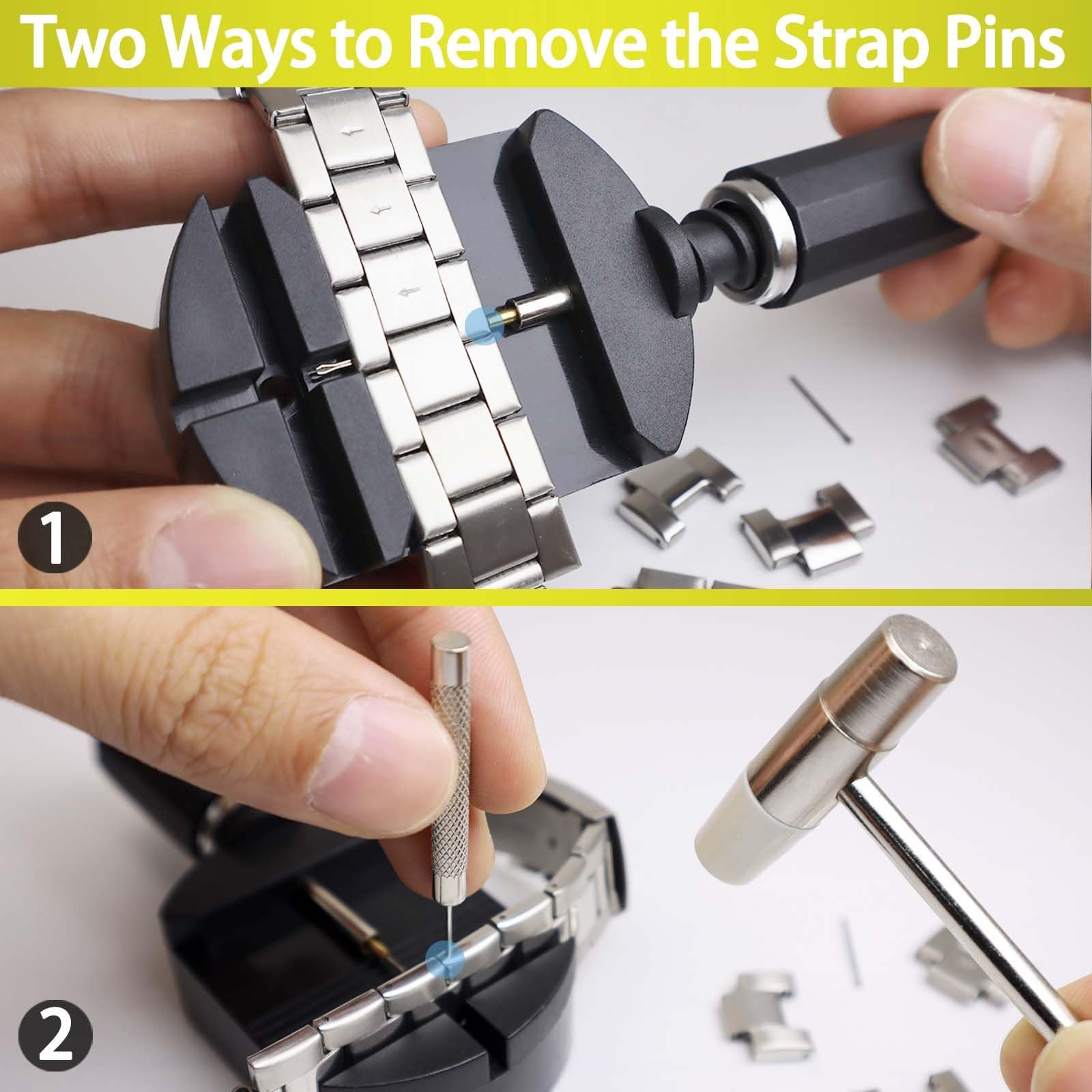 GLDCAPA Watch Link Removal Kit, Band Sizing Tool for Strap Black
