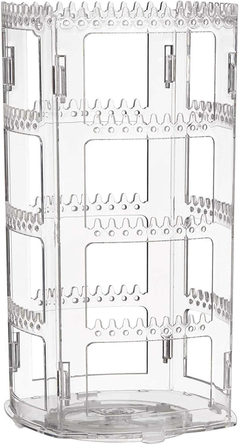Sooyee 360 Rotating Earring Holder and Jewelry Organizer, 4 Tiers Jewelry Rack D