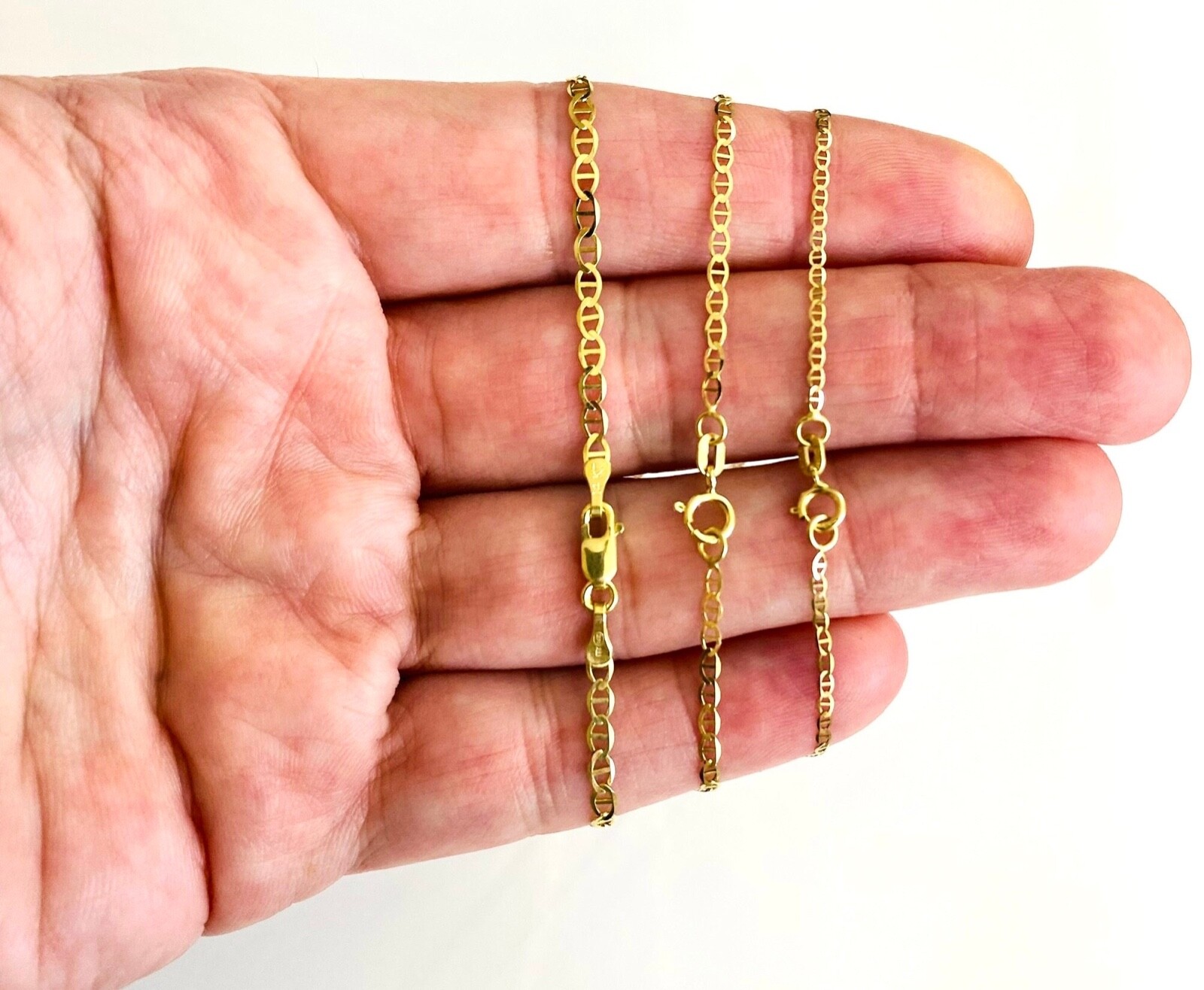 14K Solid Gold Anchor Mariner Chain Necklace- 14k Real Gold Unisex Chain – 14KCM