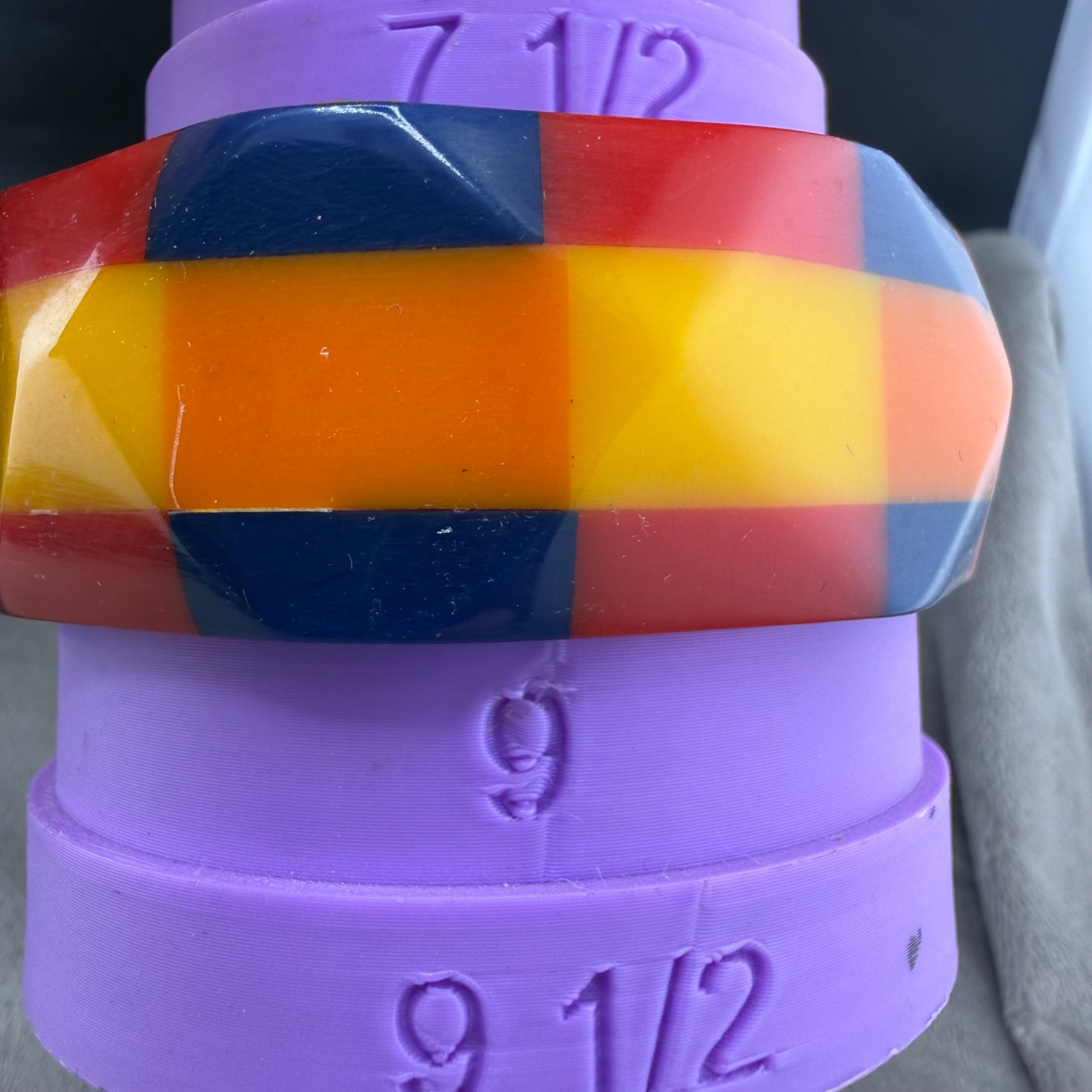 Vintage Retro Bangle Bracelet Unique Checker Pattern Pride 9”