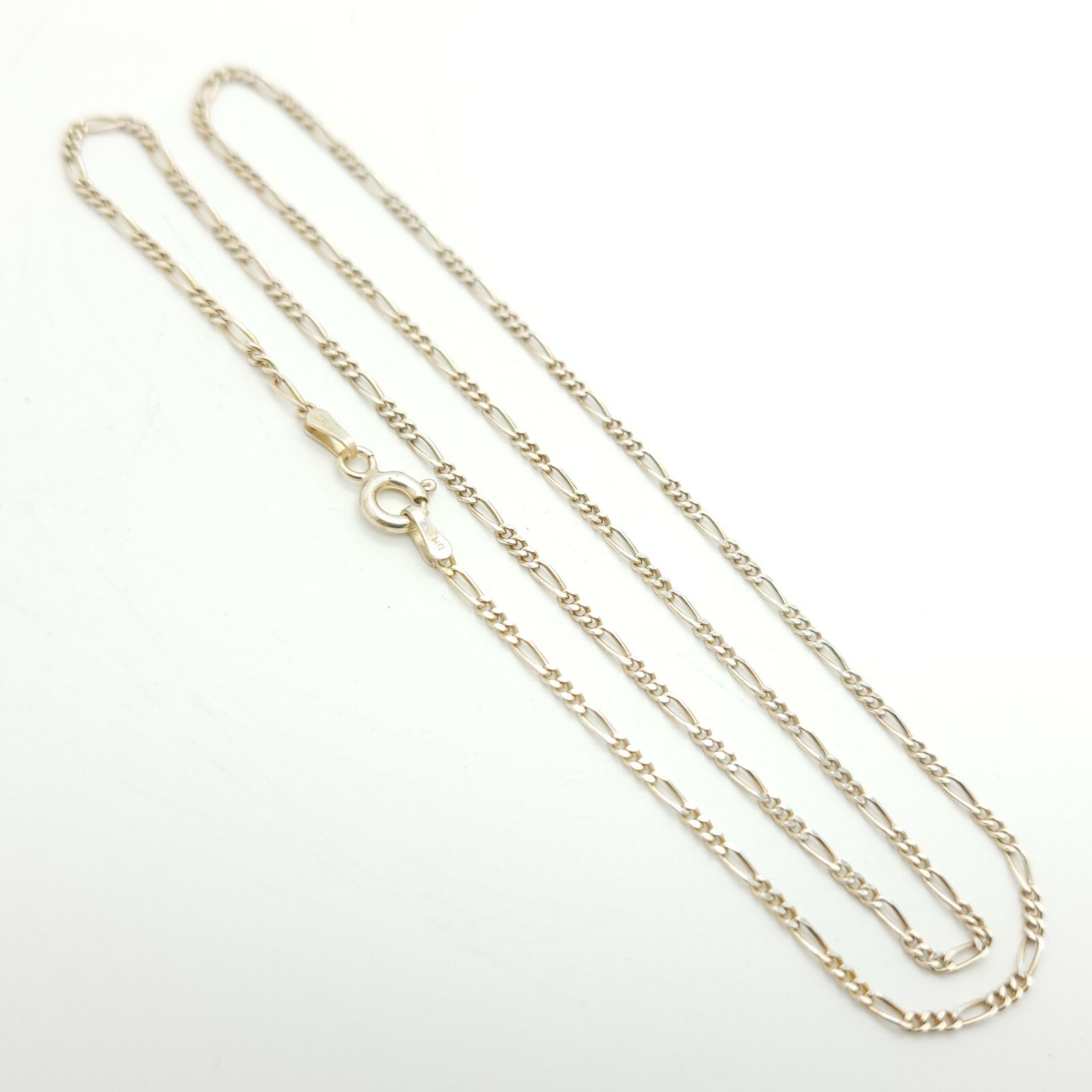 Signed GM 925 Sterling Silver 1.5 mm Figaro Rope Chain Cord 20′ In Made In Italy