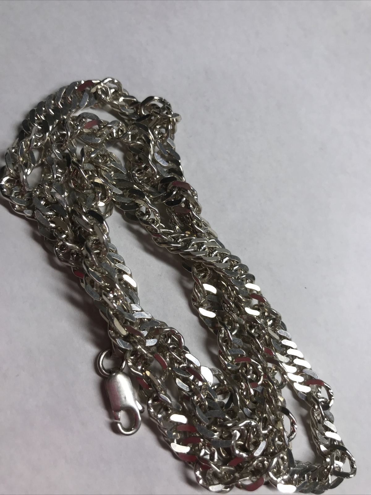 Tweisted Sterling Silver 30 Grams 22.5” Chain Made In Italy 5-6mm Wide