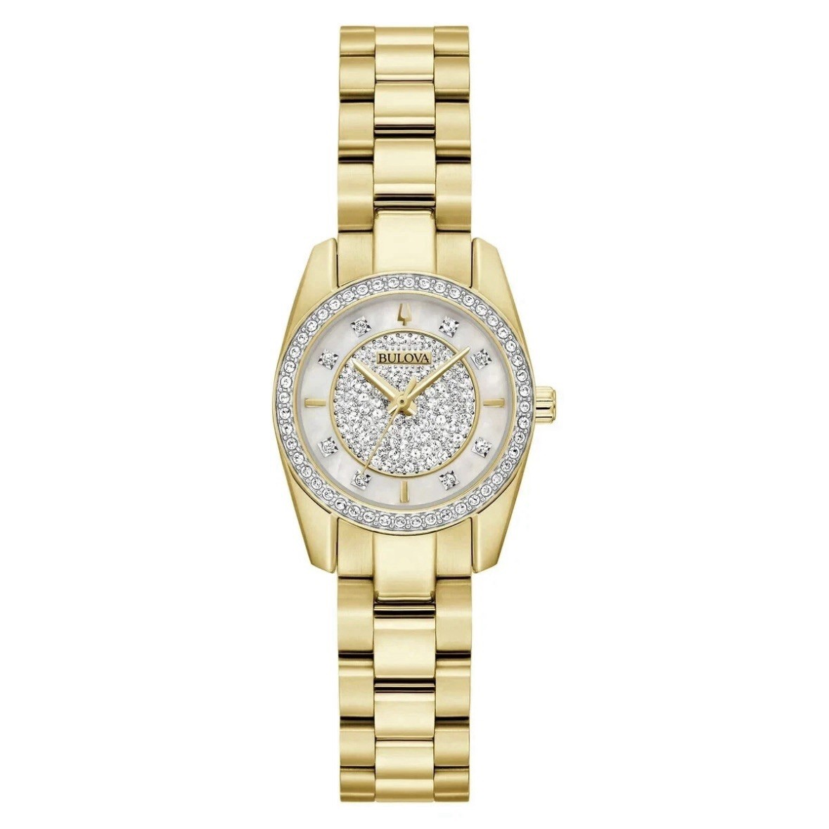 Bulova Classic Pave Gemmed Diamond Stainless Quartz Ladies Watch 98L315 ($425)