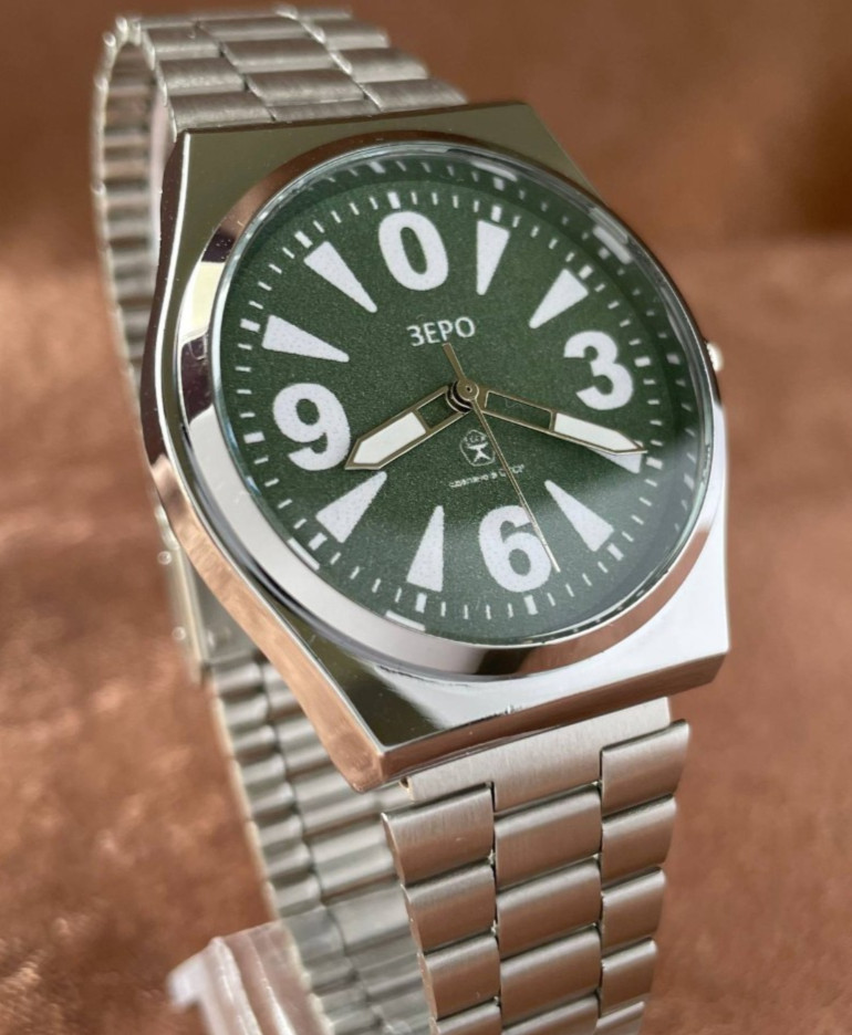 Vintage Men’s quartz Wristwatch Green Dial style Raketa STYLE BIG ZERO quartz