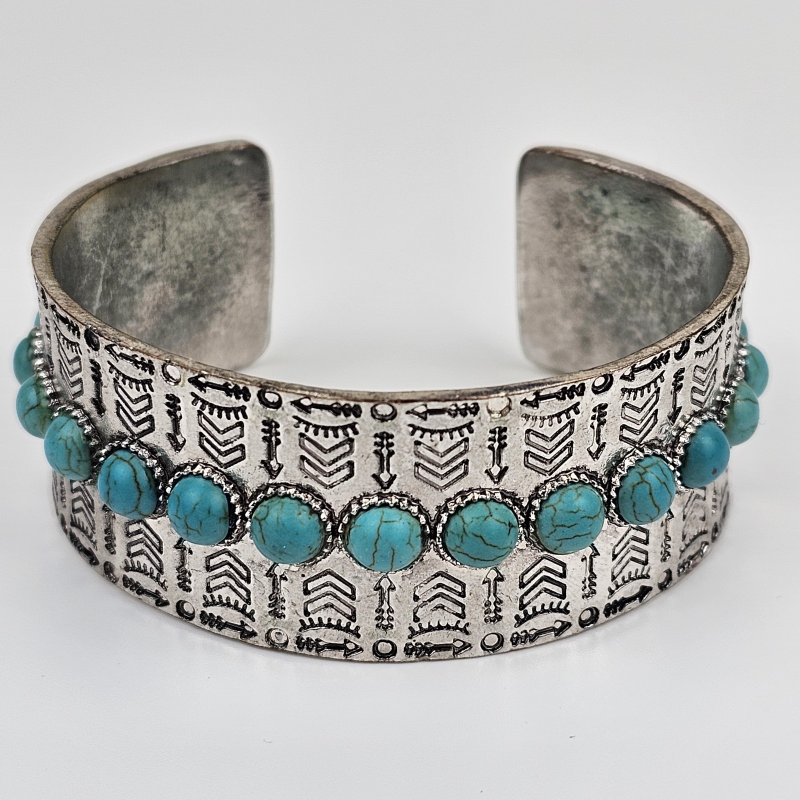 JEWERLY – Sterling Silver Native American Vintage Antique Cuff Bracelet 2.5 oz