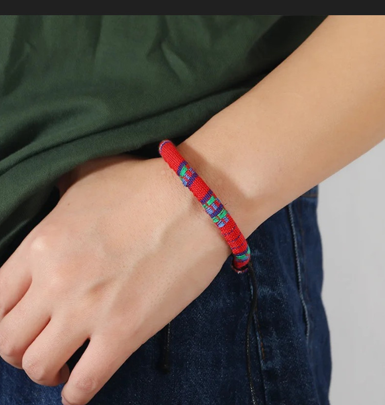 12pcs Bohemian Adjustable Unisex Bracelets Colorful Cotton Ethnic Style Set