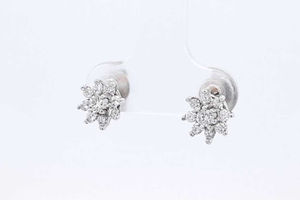 0.52cttw Diamond Stud Earrings In 14k White Gold 1.2 Grams Eb0126lixdu