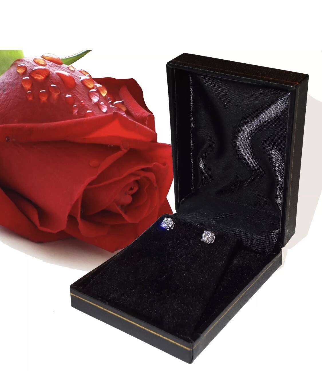 4.00 Ct Round Cut VVS1/D Lab Created Solitaire Stud Earrings 14K White Gold 8mm