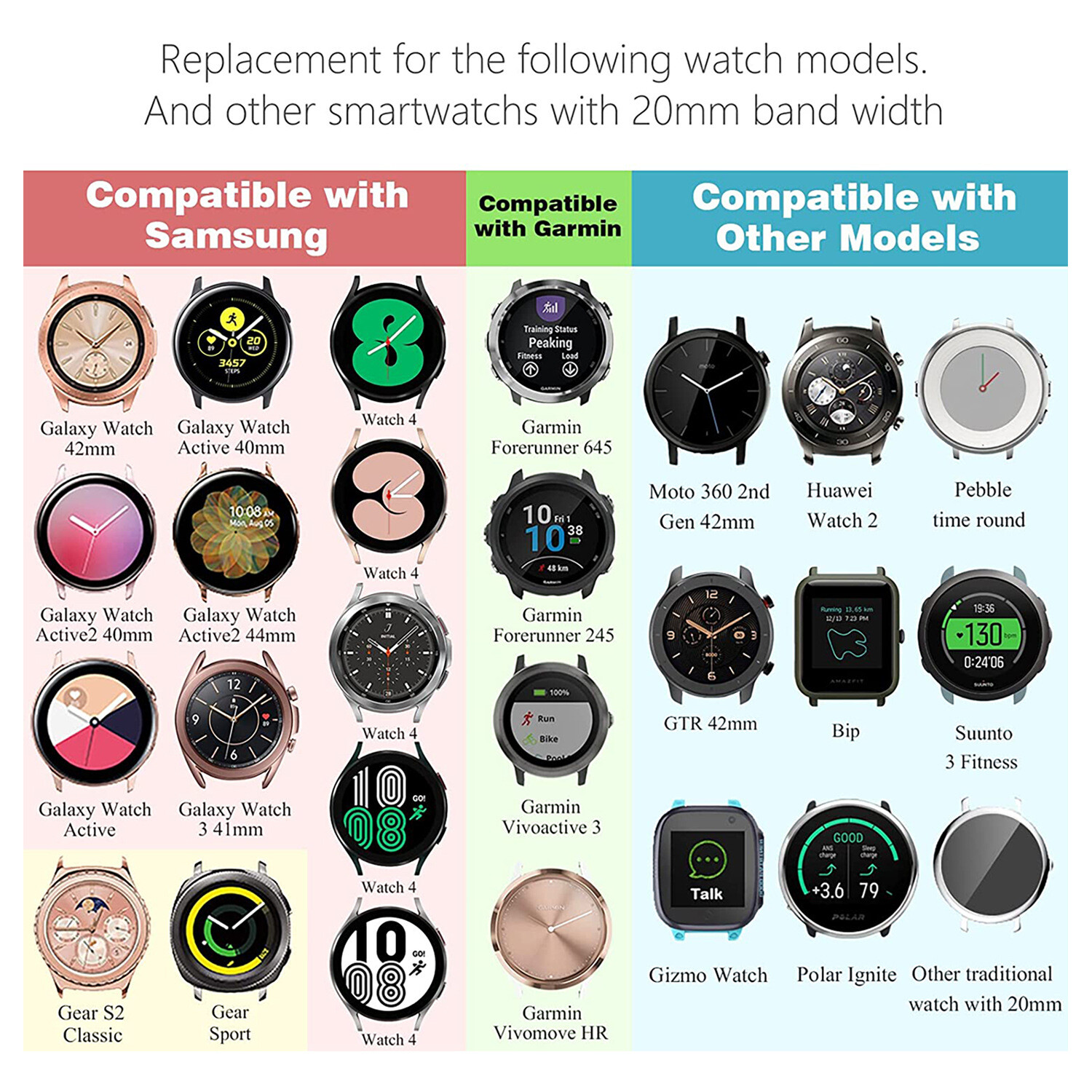 Compatible With Samsung Galaxy Watch Band Rugged Nylon Strap With Woven Loop