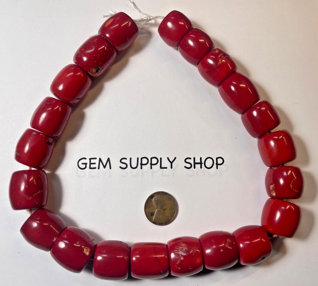 ONE 16″ STRAND RED BAMBOO ENHANCED CORAL HUGE RONDELLES 20X18 MM BELOW WHOLESALE