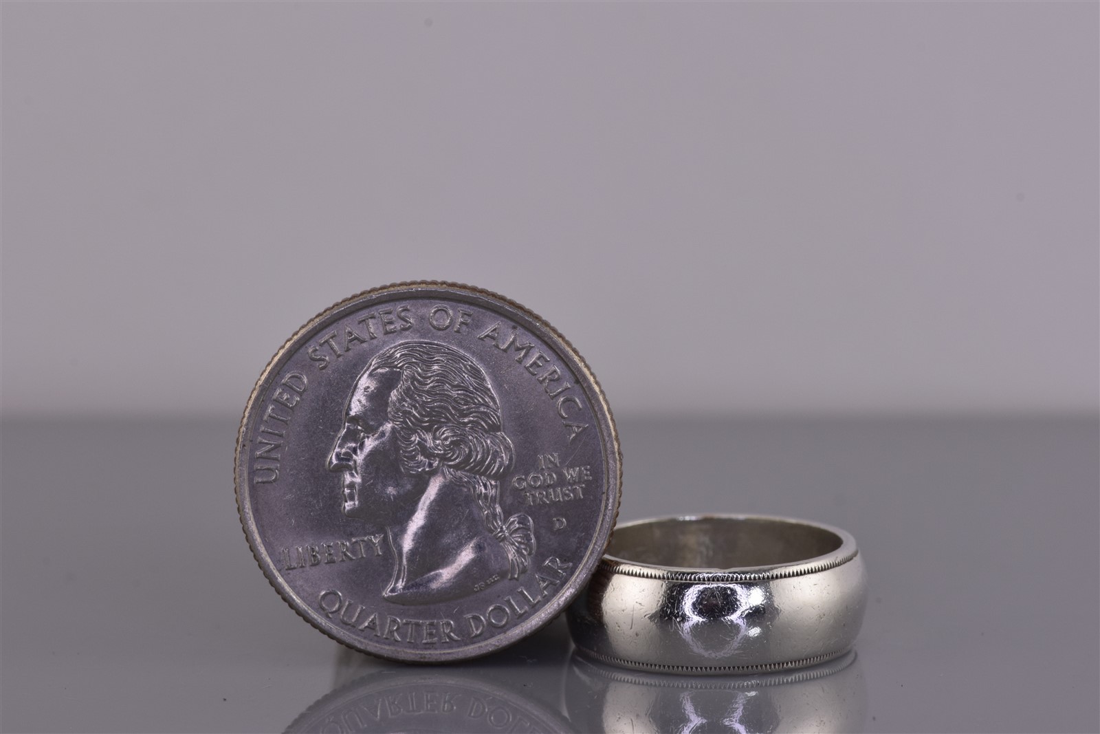 Sterling Silver 7mm Grooved Border Polished Smooth Band Ring 925 Sz: 5
