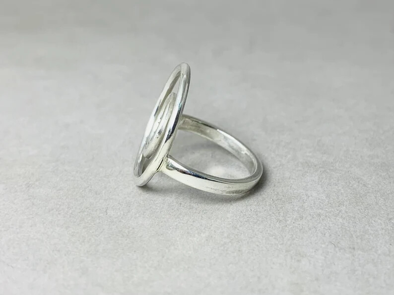Double Circle Ring925 Sterling Silver Band &Statement Handmade Ring All Size