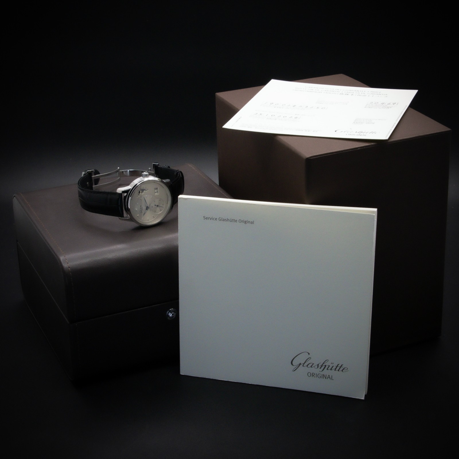 GLASSHÜTE PanoMaticLunar 40 | Silver Dial | Ref. 1-90-02-42-32-50 | Full Set