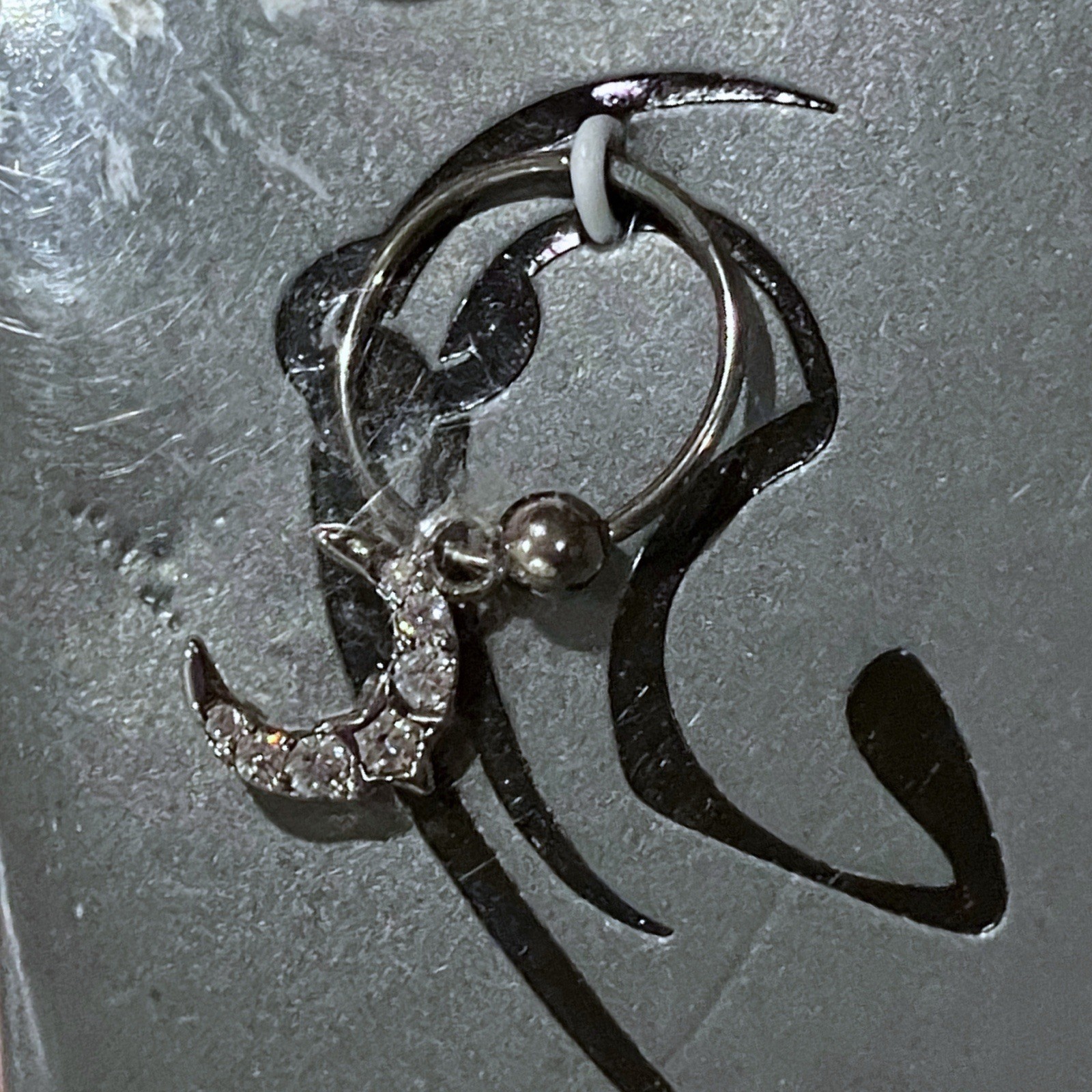 NWT Claire’s Celestial Moon Cartilage Earring Stainless Steel Hoop Y2K 20G 0.8mm