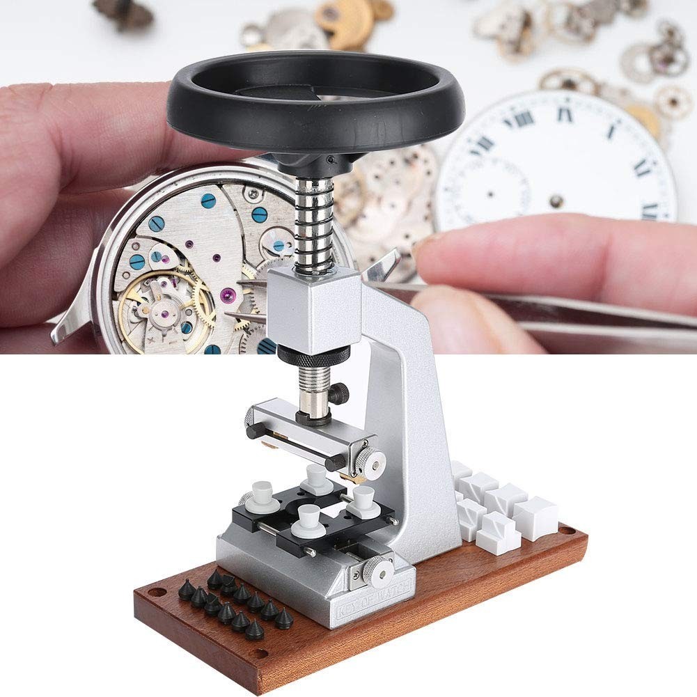 Professional Watch Case Opener Tool – Oyster Style Remover with 12 Chucks – Silv