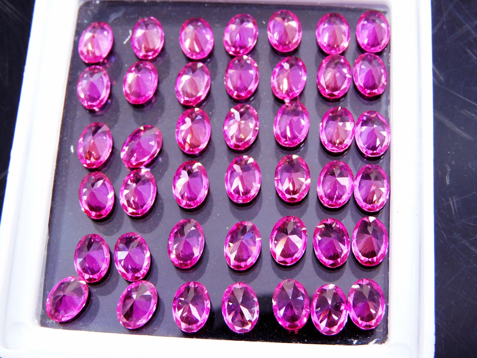 AAA 7×5 MM Natural Ceylon Pink Sapphire Loose Oval Gemstone Cut Lot 10 Pcs