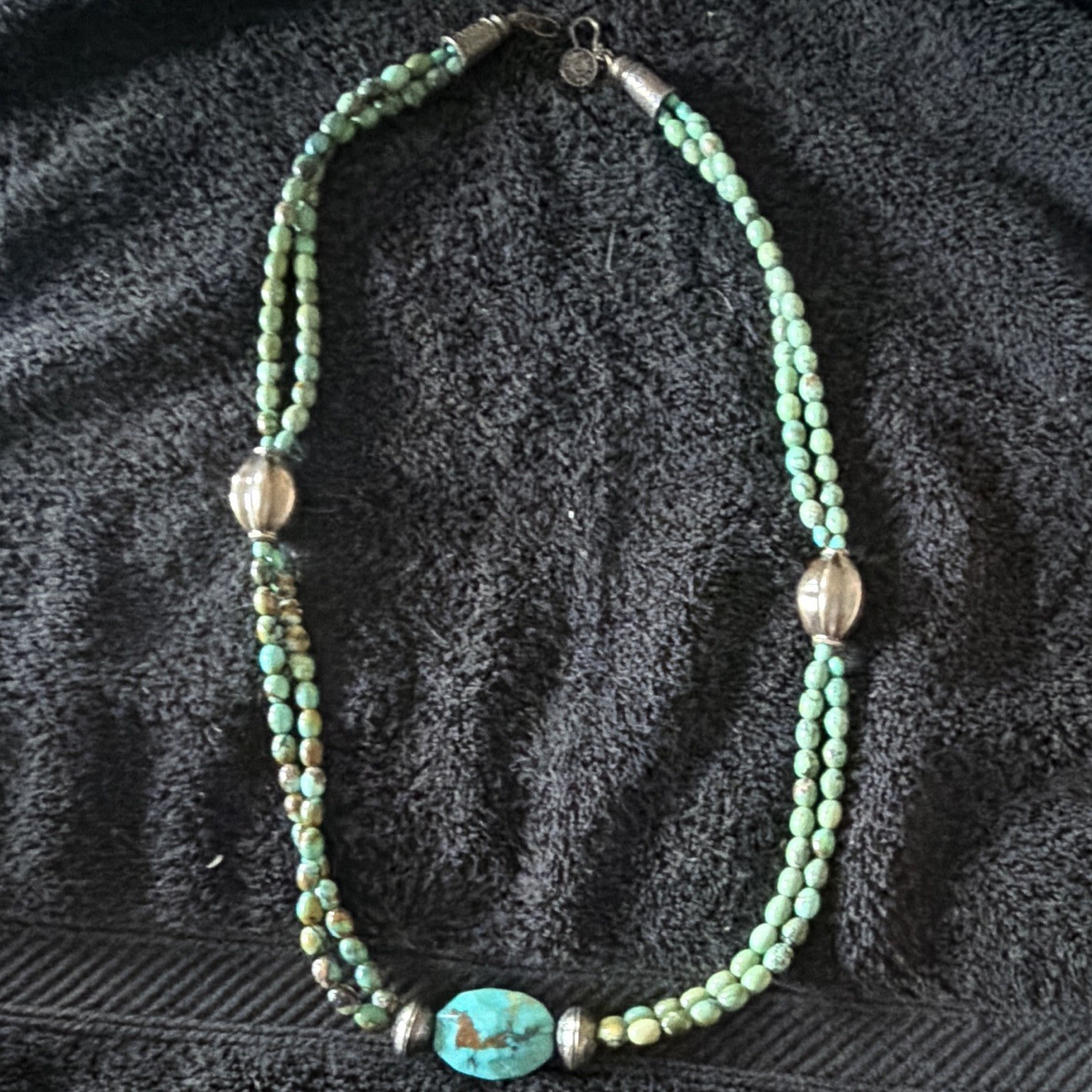 Double D Ranch Turquoise and Sterling Sliver Navajo Pearls