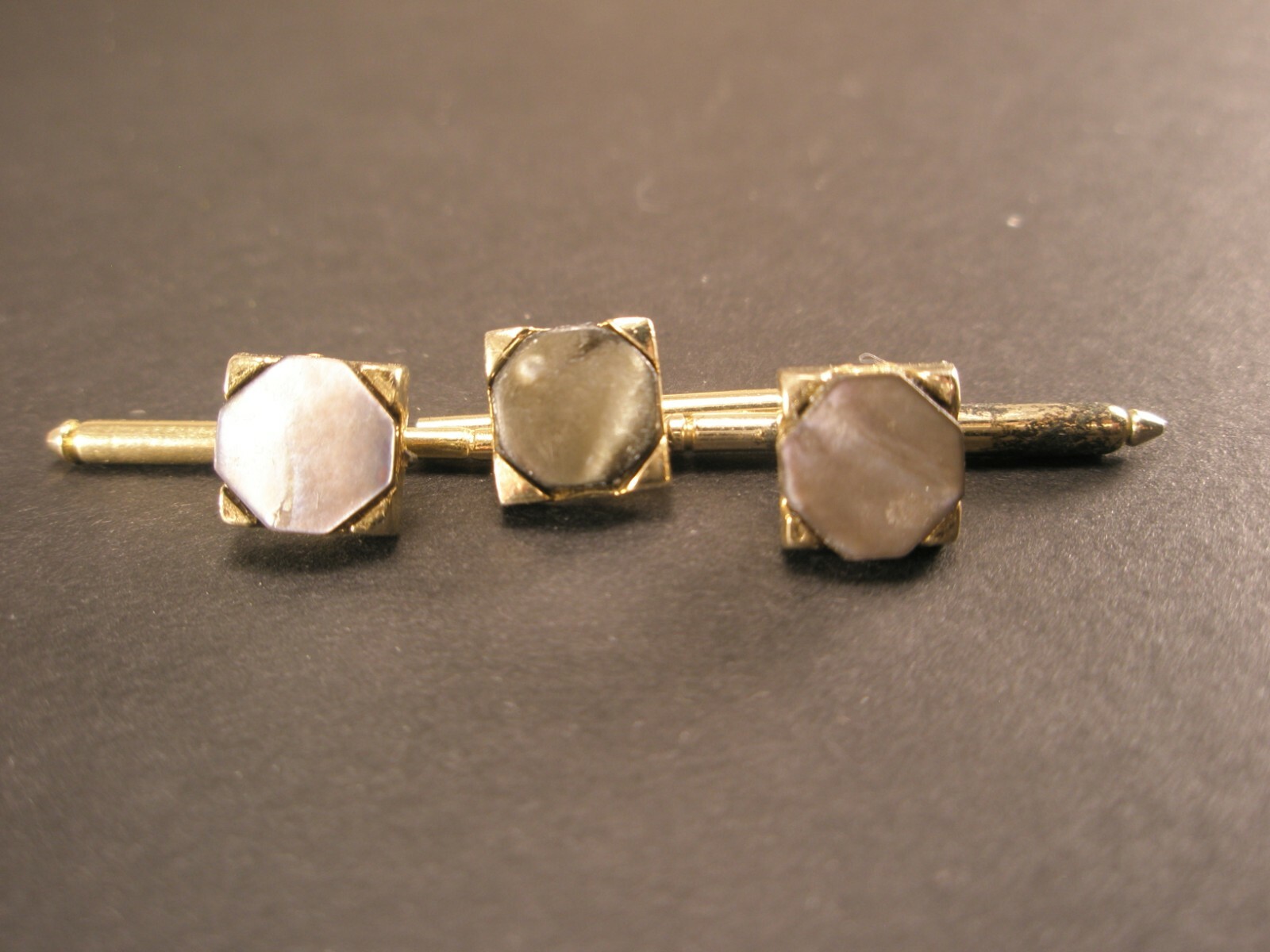 5/16″ Gray Square Mother of Pearl Vintage Formal Tux Prom Shirt Studs set c364