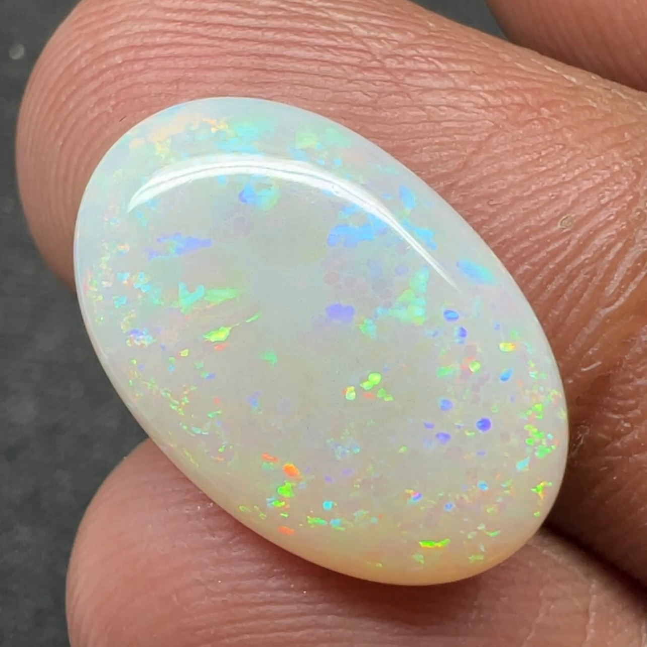 Ethiopian opal Pin Fire Cabochon 3.90 Carat 19×12.5×3.5mm Gemstone