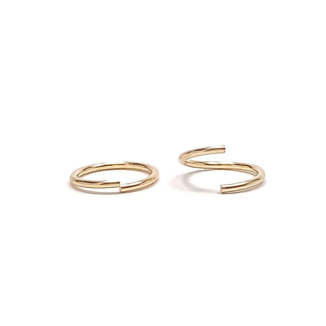 Solid 10K Gold Cartilage Hoop, Tiny Gold Cartilage Earring, Dainty Helix Hoop