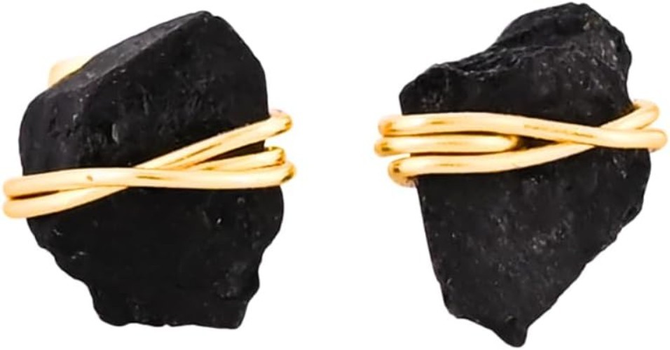 Elegant 14K Gold Wire Wrapped Raw Gemstone Earrings – Artisan Handmade Jewelry
