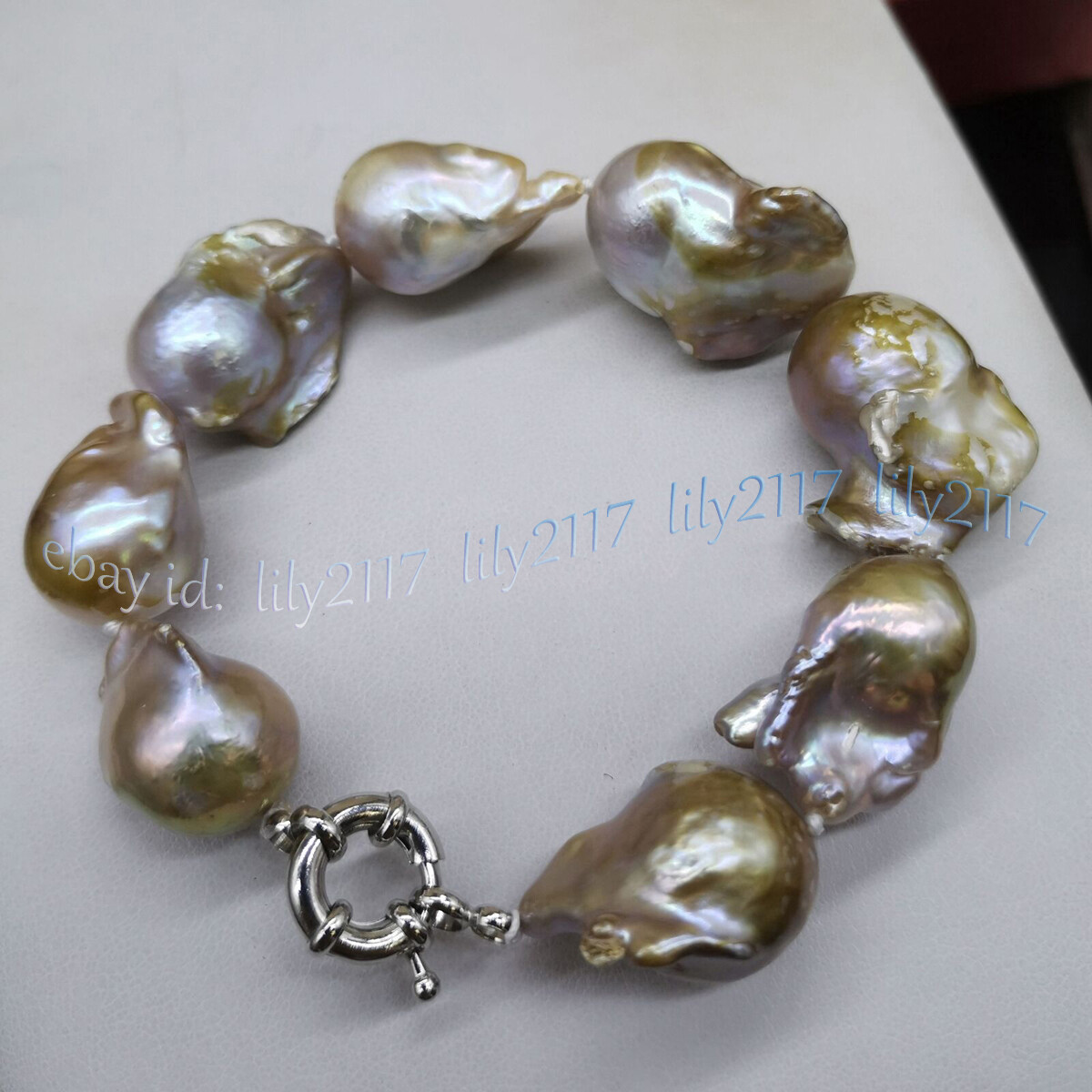 Huge 15-24mm Genuine Natural Multicolor South Sea Baroque Pearl Bracelet 8 inch