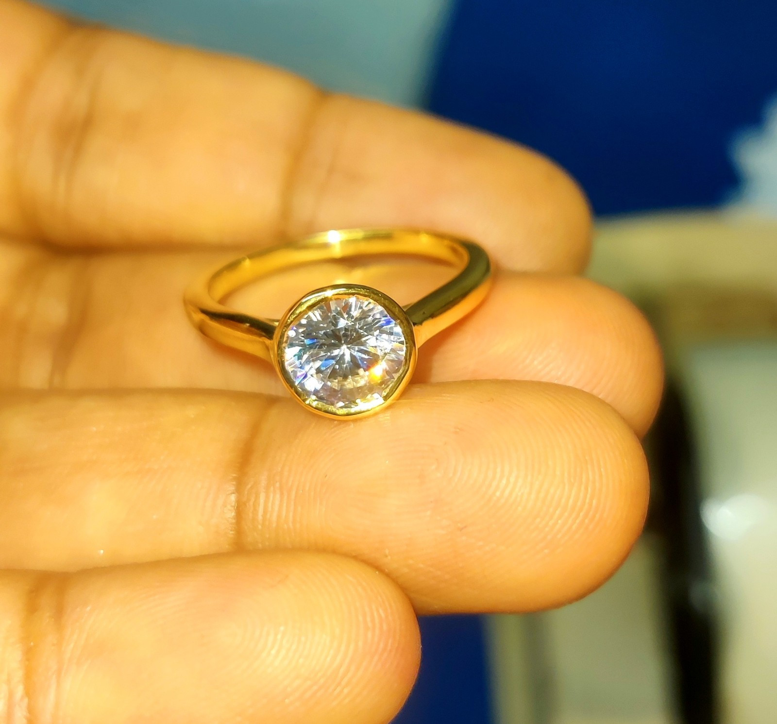 2Ct Round Lab Created Diamond Solitaire Engagement Ring 14K Yellow Gold Plated