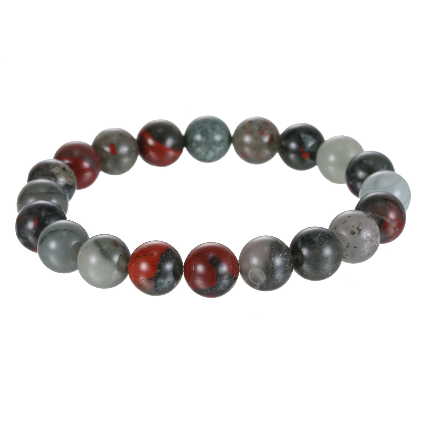 African Bloodstone Bracelet Smooth Round Size 8mm 10mm 7.5″ Length