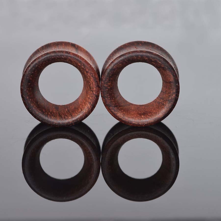 2Pcs Wooden Ear Tunnel Plugs Double Flare Saddle Ear Gauge Natural Wood Ear Plug
