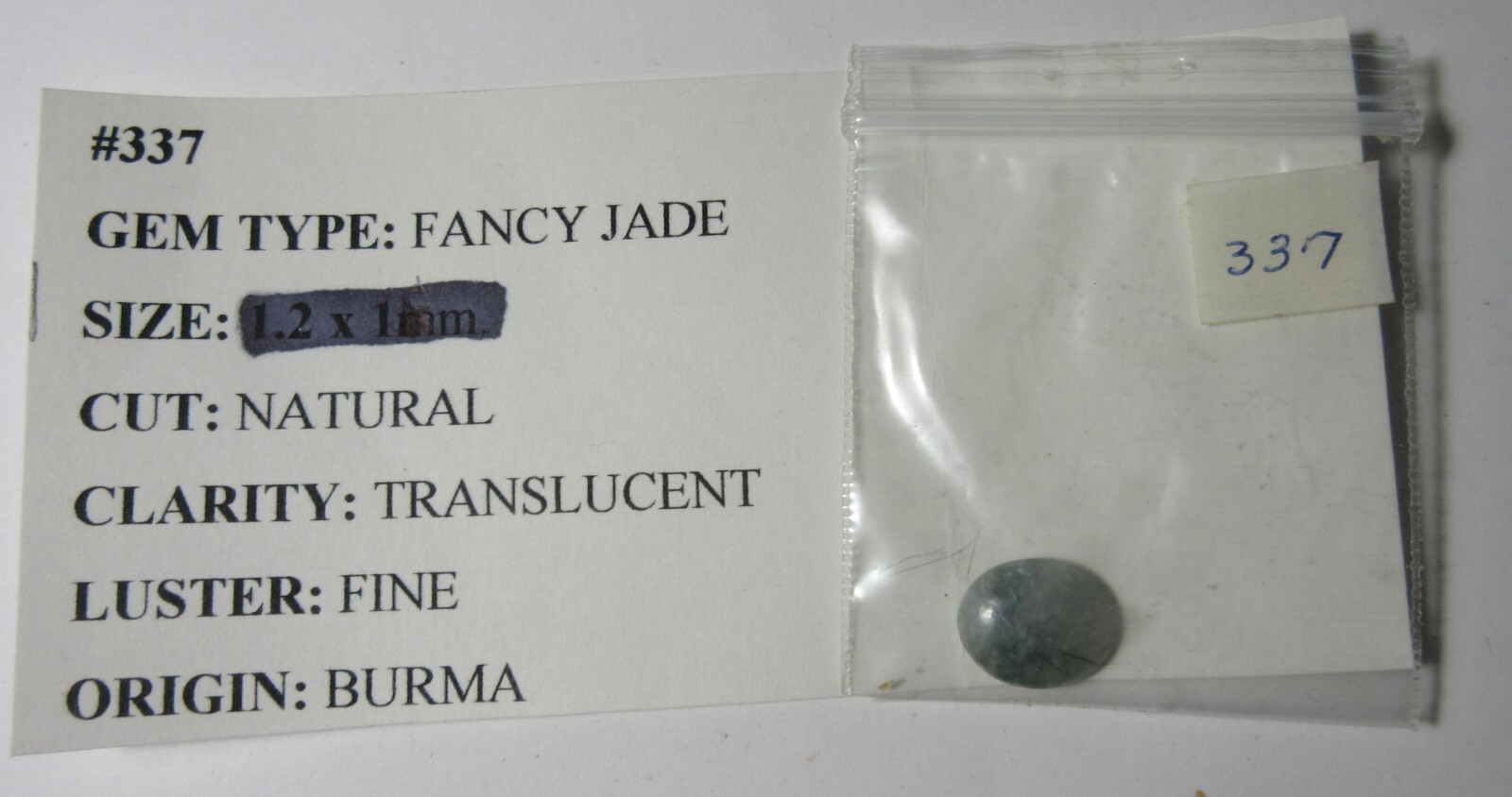 Green Mottled Translucent Oval Burmese Jade Cabochon 12 x 15 mm GTBJC-337
