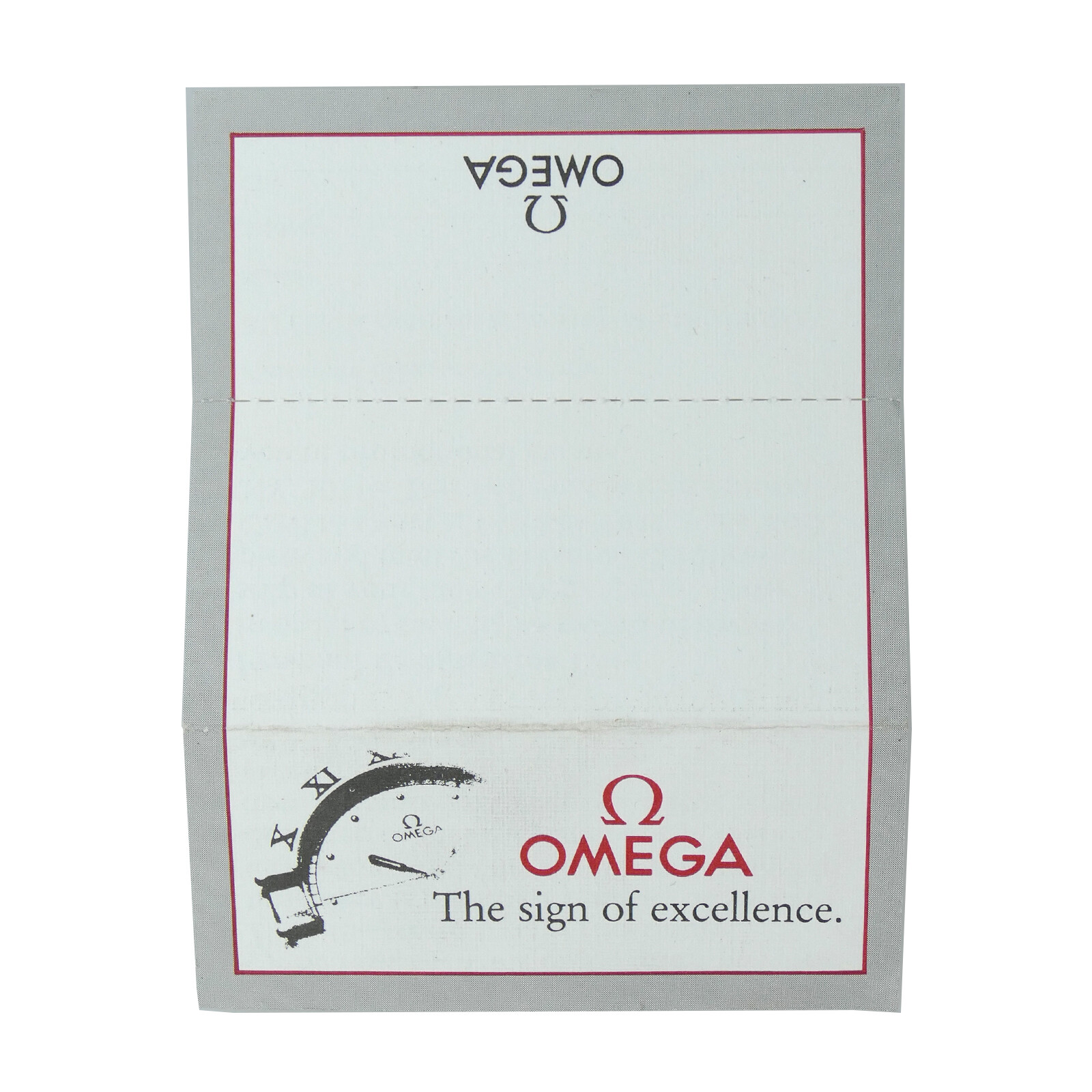 OMEGA GENUINE EMPTY PERSONAL CERTIFICATION CARD BUYER INFORMATION