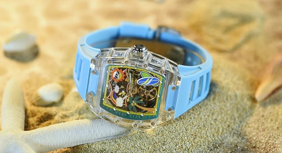 Unique Dial Men’s Mechanical Watch Summer Beach Glow Waterproof Silicone