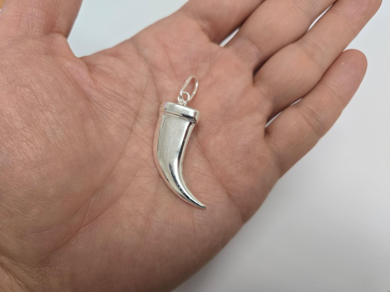 925 Sterling Silver Large Bear Claw Pendant Italy 1 7/16 (36mm) Inch Tall