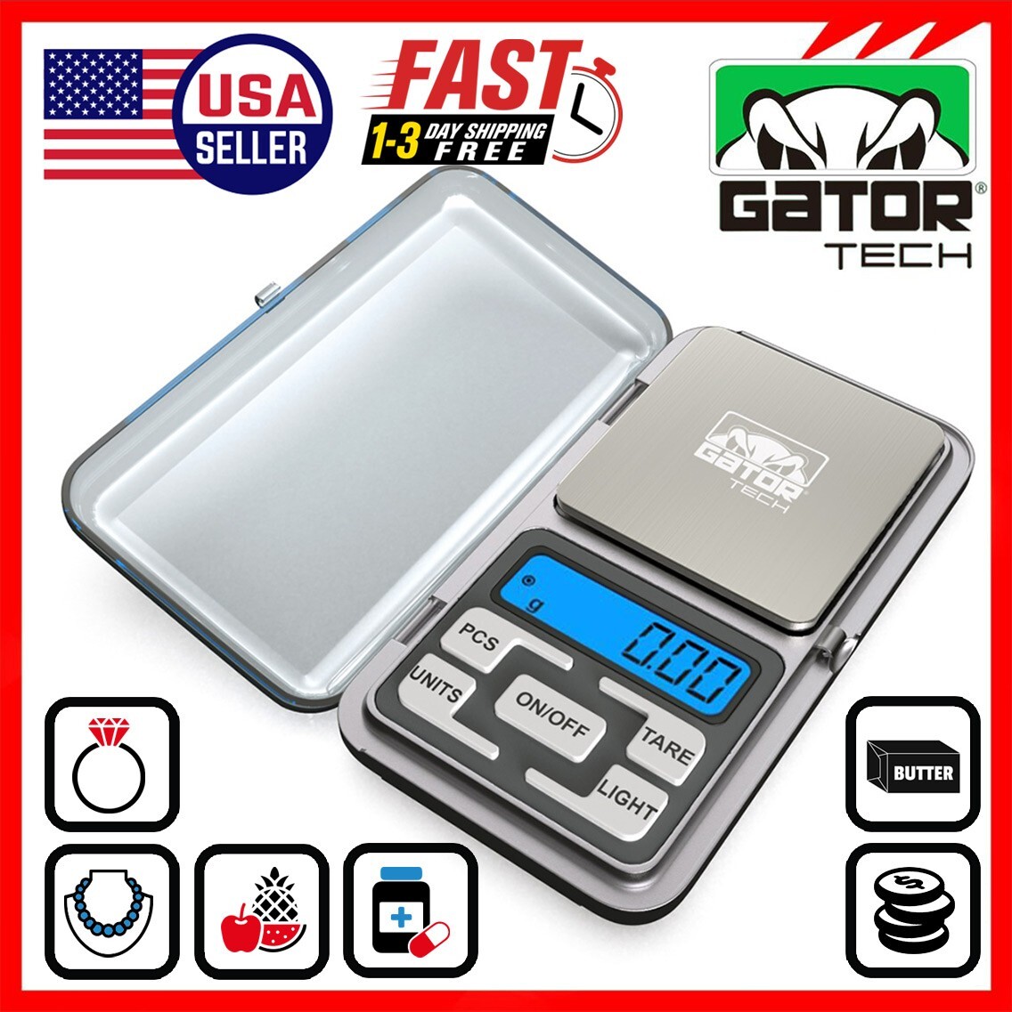 Digital Mini Pocket Scale Portable Jewelry Balance Gram Oz Herb Gold 500g x 0.1g