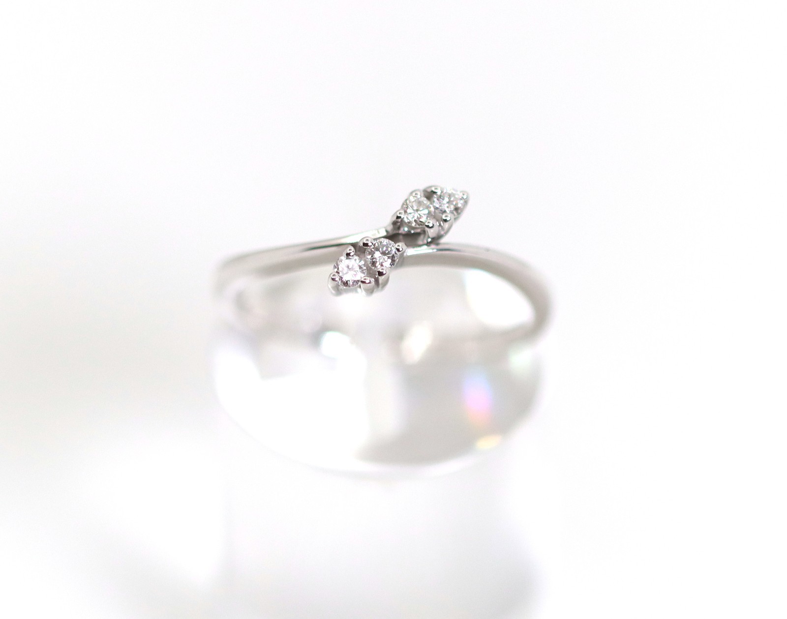 White gold brilliant ladies ring 0.12ct PI.W 14kt – 585 size 54 elegant engagement ring