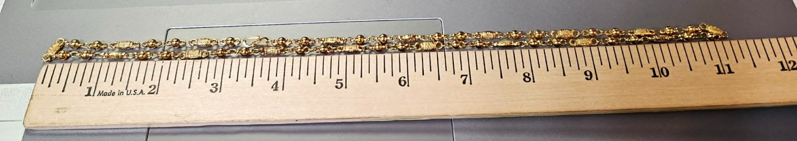 Marked 18k Goldplated/ Goldtone Link Chain Necklace 22.5in-S351- READ…SEE