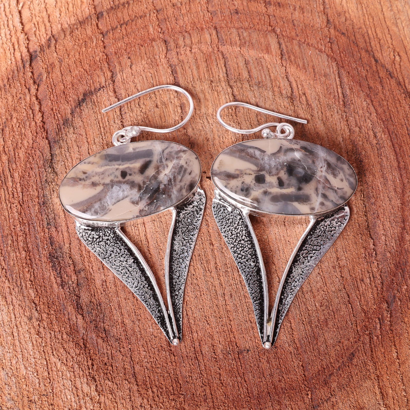 Natural Stick Agate Gemstone Drop/Dangle Earrings 925 Sterling Silver For Girls