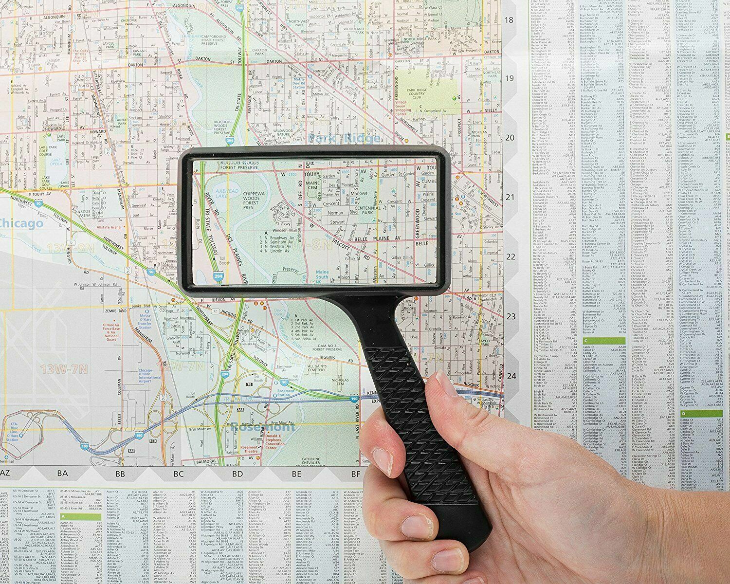 Handheld Rectangular 3X Magnifier Magnifying Glass Loupe For Reading Jewelry US