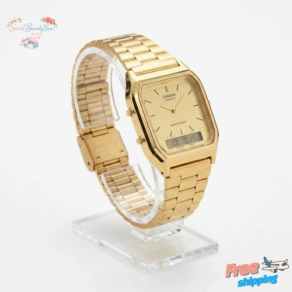 Casio Collection Unisex Adult Gold Dial Analog & Digital Watch AQ-230GA-9DMQ